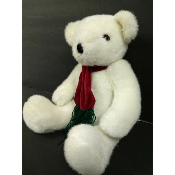 Kuddle me toys Christmas Scarf Polar Bear stuffed animal plushie 9" Decor Figure - Picture 9 of 12